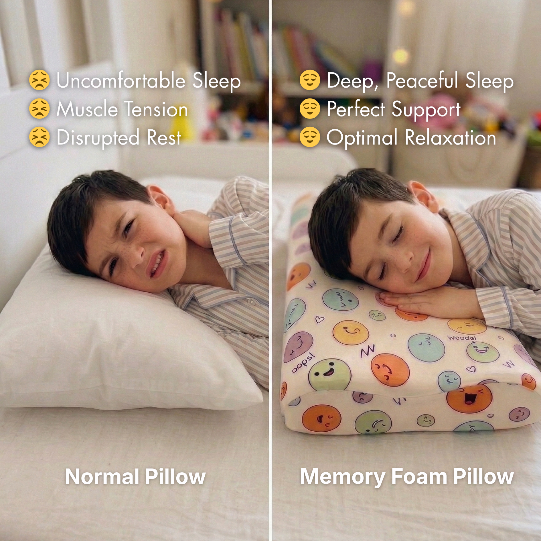 Calming Cloud | Kids Memory Foam Pillow | Ergonomic Pillow for Better Sleep
