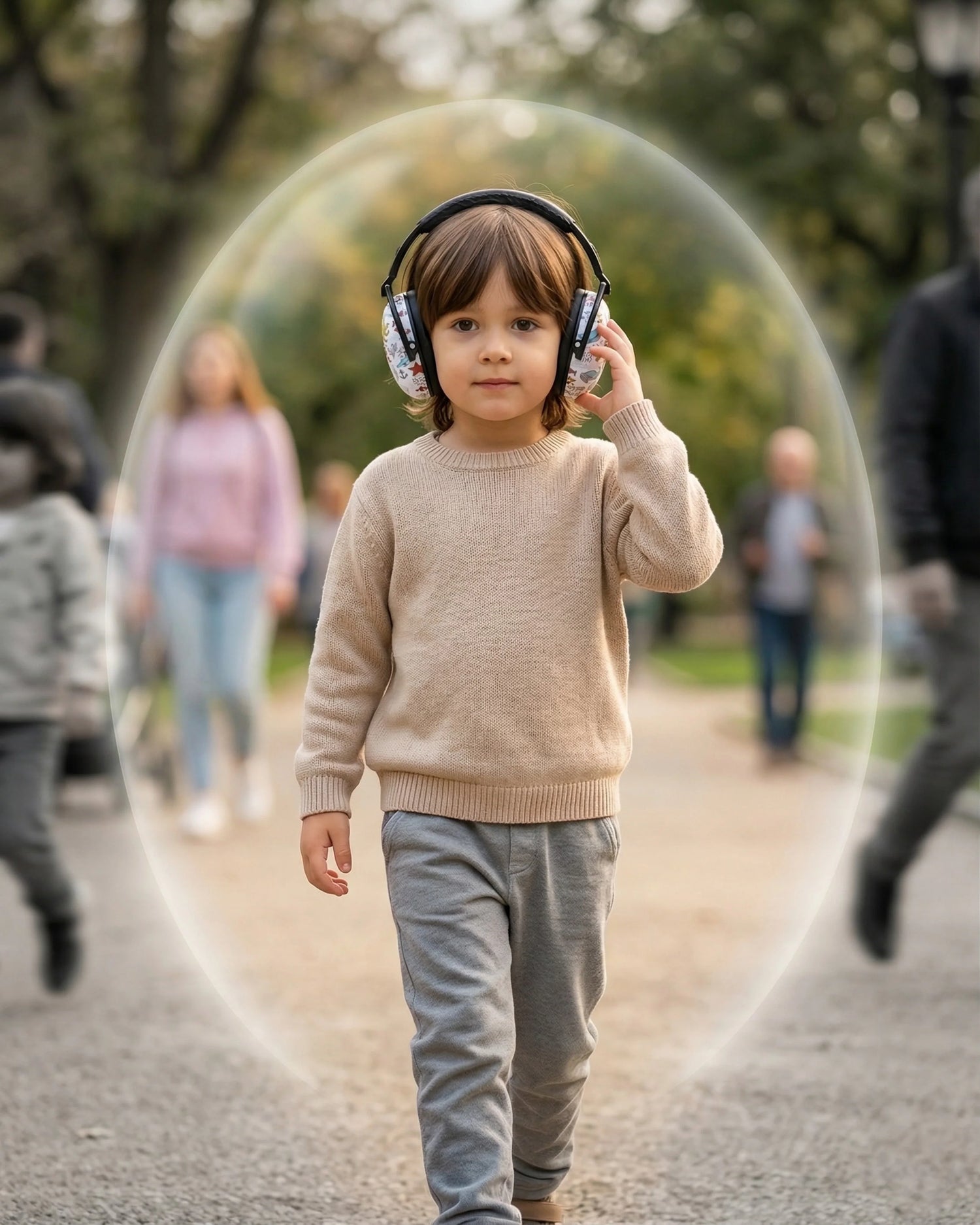 child on a walk