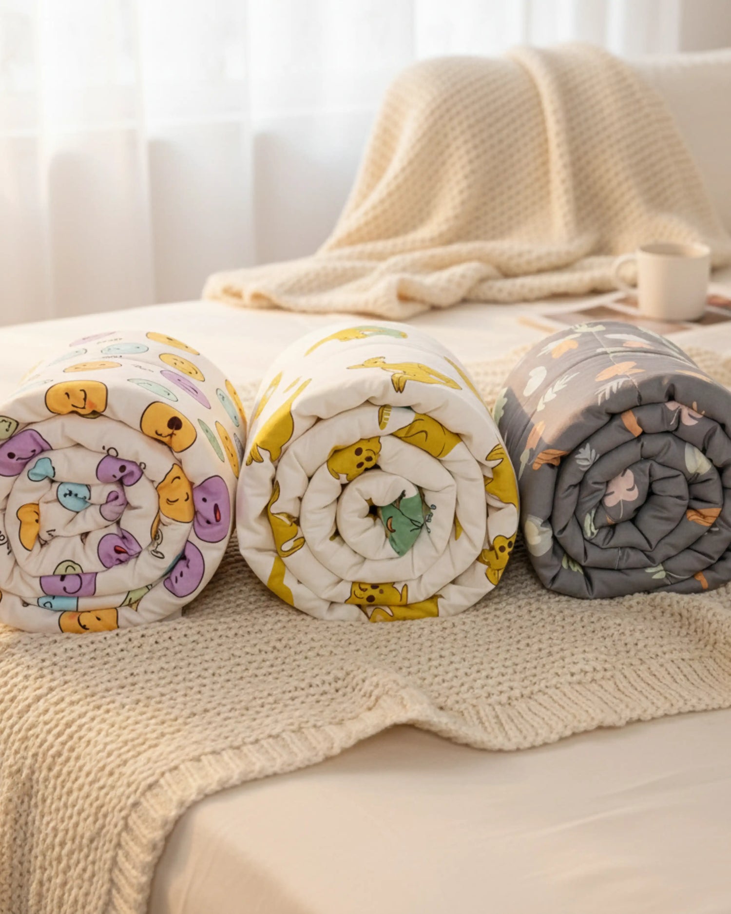 Three Folded Weighted blankets for kids