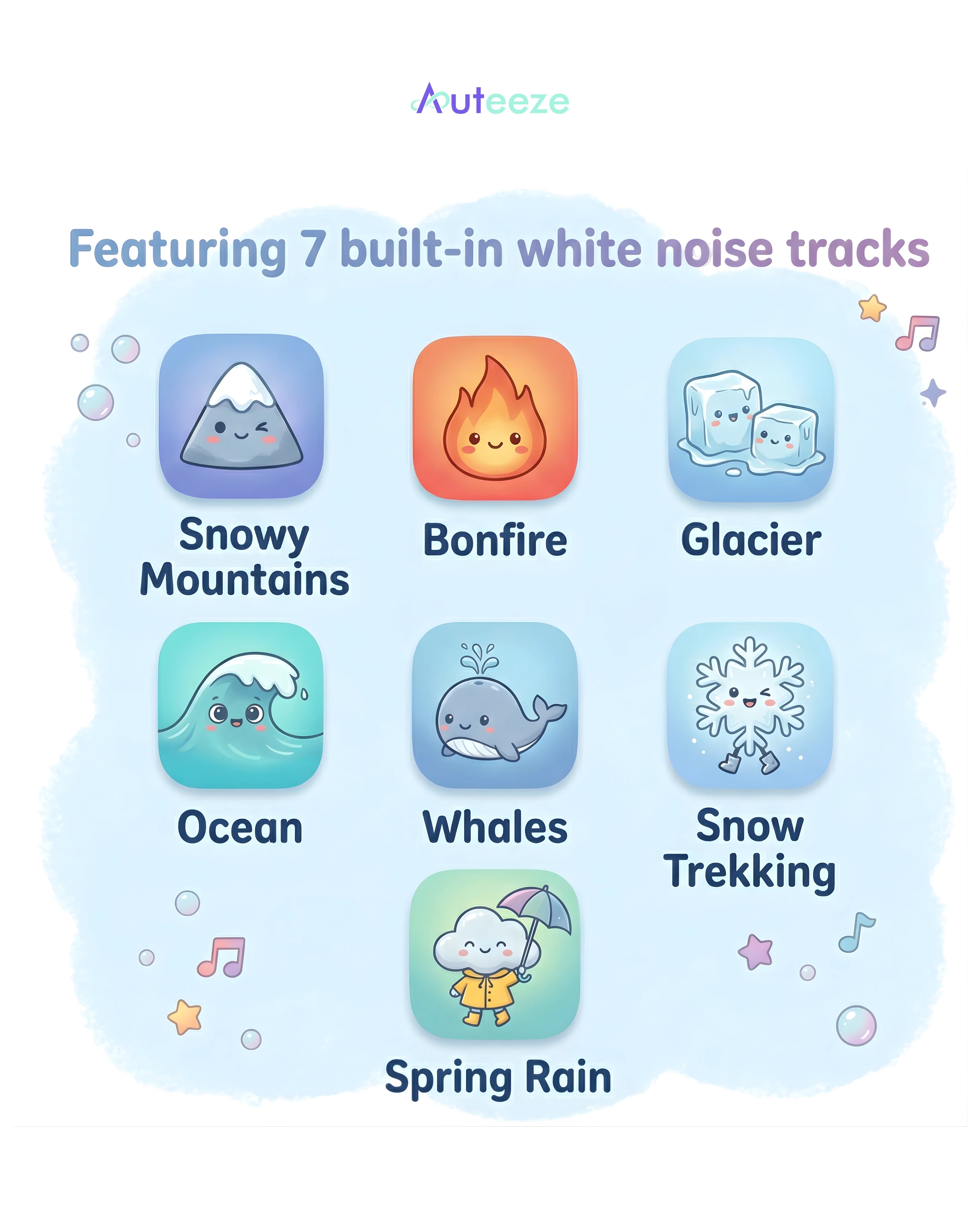 Kids Bedroom Lamp with White Noise for Night